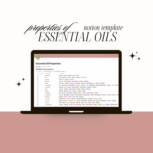 Essential oil properties database Notion template