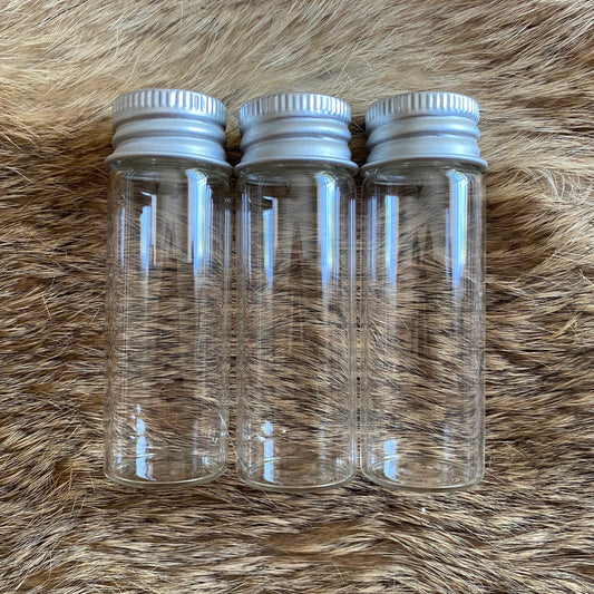 One Empty 20ml Metal & Glass Spell Jar