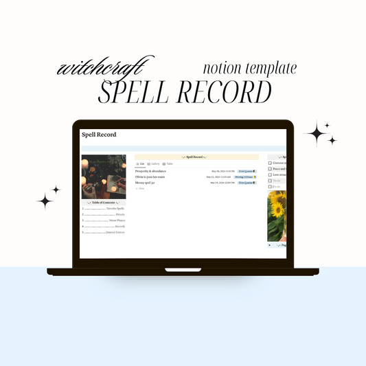 Spell record keeper Notion template